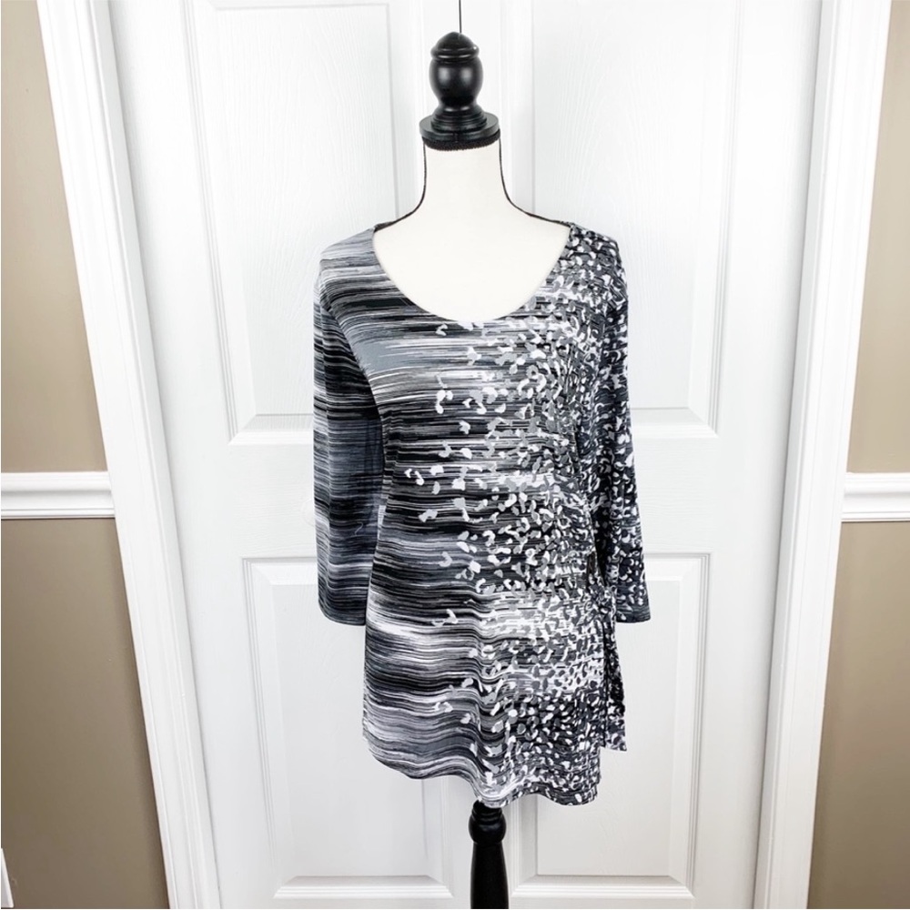 Cato Stripes and Print Top Sz 14/16